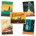 Chicago Illinois US Travel Vinyl Sticker Set