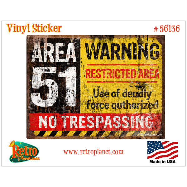 Area 51 No Trespassing Vinyl Sticker