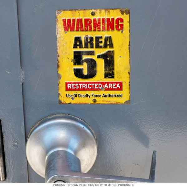 Area 51 Warning Restricted Area Vinyl Sticker