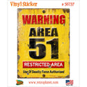 Area 51 Warning Restricted Area Vinyl Sticker