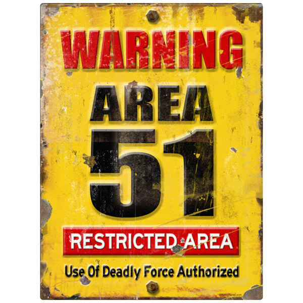Area 51 Restricted Area Military Wall Decal