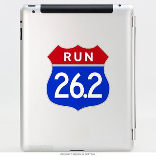 Run Marathon 26.2 Patriotic Shield Vinyl Sticker