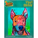 Cute Bull Terrier Dog Dean Russo Vinyl Sticker