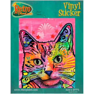 Perky Pink Cat Dean Russo Vinyl Sticker