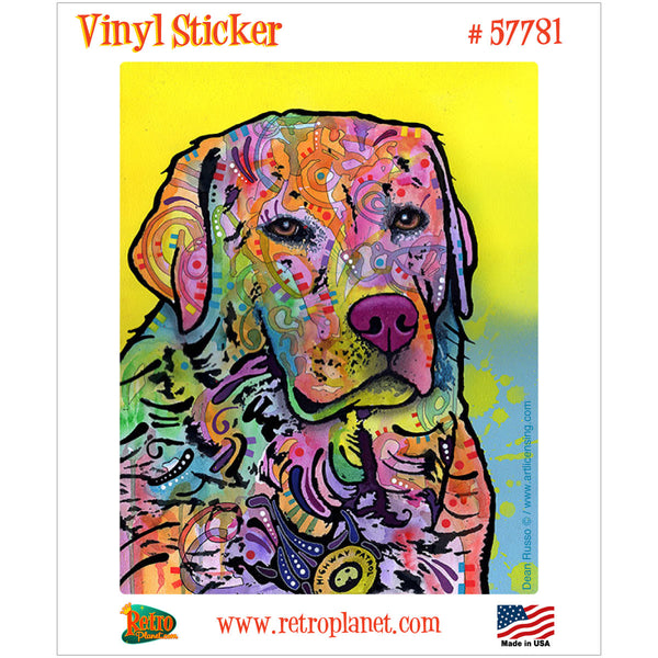 Pastel Retriever Dog  Russo Vinyl Sticker