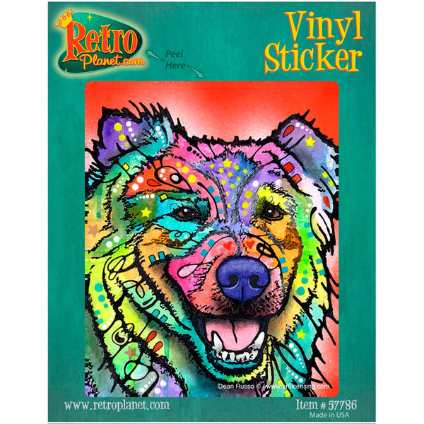 Fluffy Shepherd Dog Dean Russo Vinyl Sticker