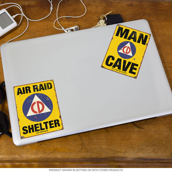 Man Cave Civil Defense Vinyl Sticker
