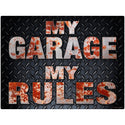 My Garage My Rules Diamond Plate Wall Decal