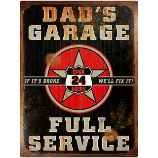 Dads Garage Rusted Rectangular Wall Decal