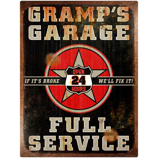 Gramps Garage Rusted Rectangular Wall Decal