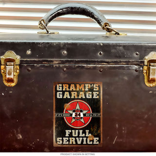 Gramps Garage Rusty Rectangular Vinyl Sticker