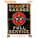 Gramps Garage Rusty Rectangular Vinyl Sticker