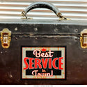 Best Service in Town Rectangle Garage Sticker