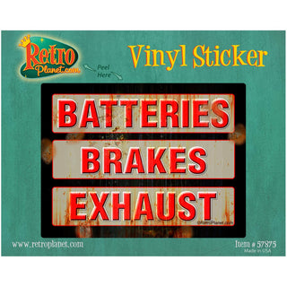 Auto Services Batteries Brakes Exhaust Garage Sticker