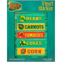 Farm Stand Vegetables Vinyl Sticker