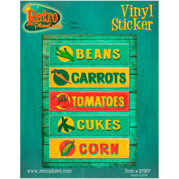 Farm Stand Vegetables Vinyl Sticker