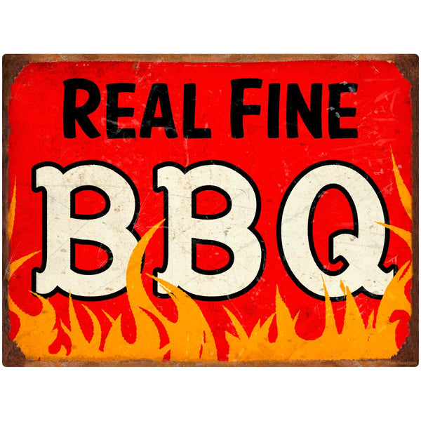 Real Fine BBQ Barbecue Flames Wall Decal