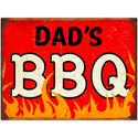 Dads BBQ Barbecue Flames Wall Decal