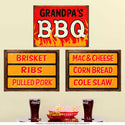 Grandpas BBQ Barbecue Flames Wall Decal