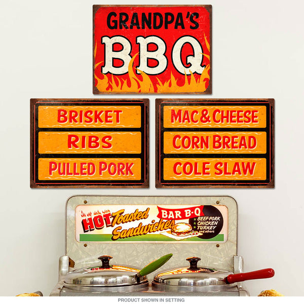 Grandpas BBQ Southern Menu Wall Decal Set