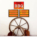 Texas BBQ Southern Menu Wall Decal Set