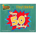 Happy 50th Birthday Gift Vinyl Sticker
