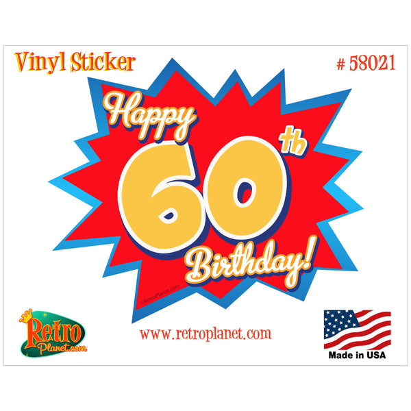 Happy 60th Birthday Gift Vinyl Sticker