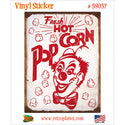 Fresh Hot Popcorn Circus Clown Vinyl Sticker