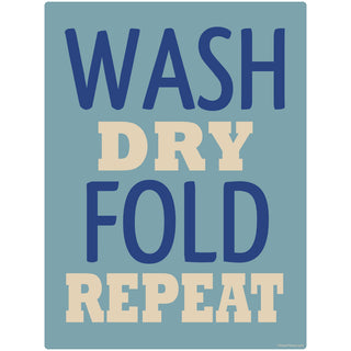 Wash Dry Fold Repeat Laundry Wall Decal