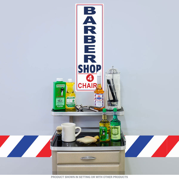 Barber Shop 4 Chairs Wall Decal