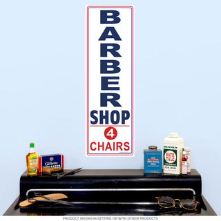 Barber Shop 4 Chairs Wall Decal