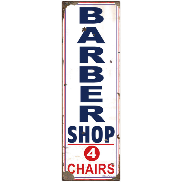 Barber Shop 4 Chairs Wall Decal Distressed