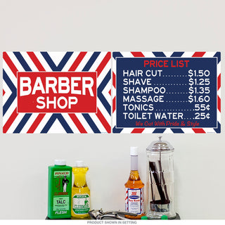 Barber Shop Price List Wall Decal Set
