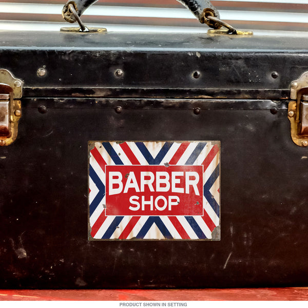 Barber Shop X Stripes Vinyl Sticker Distressed