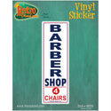 Barber Shop 4 Chairs Vinyl Sticker