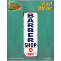 Barber Shop 4 Chairs Vinyl Sticker Distressed