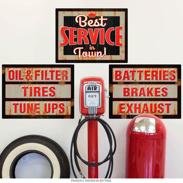 Best Auto Garage Services Rusty Wall Decal Set