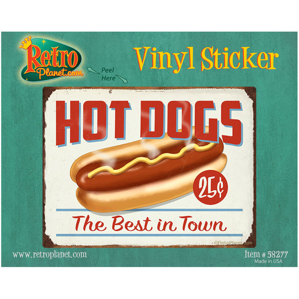 Hot Dogs Best In Town Vinyl Sticker