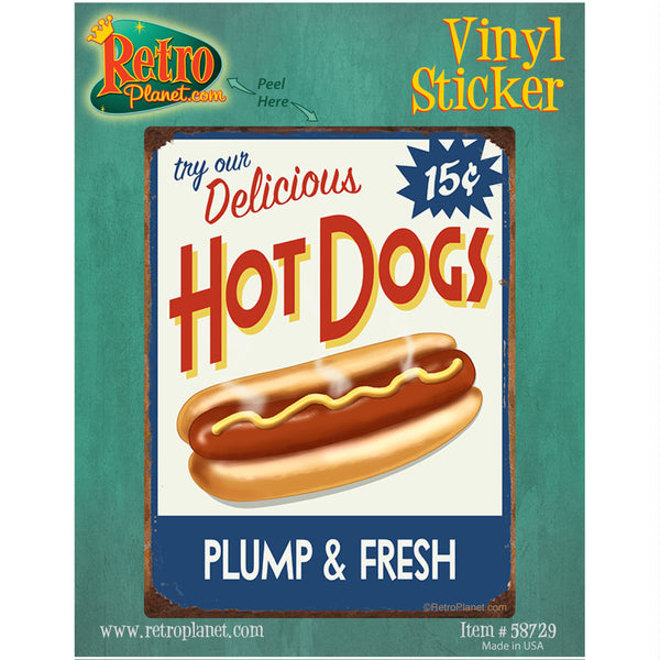 Hot Dogs Delicious Plump Fresh Vinyl Sticker