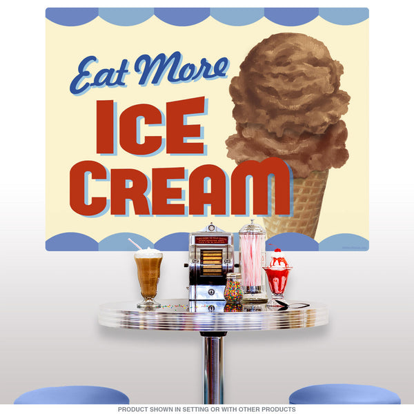 Eat More Ice Cream Chocolate Cone Wall Decal