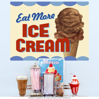 Eat More Ice Cream Chocolate Cone Wall Decal