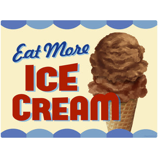 Eat More Ice Cream Chocolate Cone Wall Decal