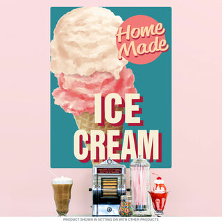Home Made Ice Cream Parlor Cone Wall Decal