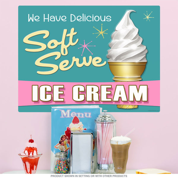 Delicious Soft Serve Ice Cream Cone Wall Decal