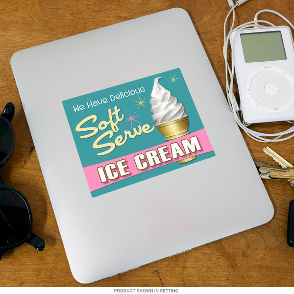 Delicious Soft Serve Ice Cream Cone Vinyl Sticker