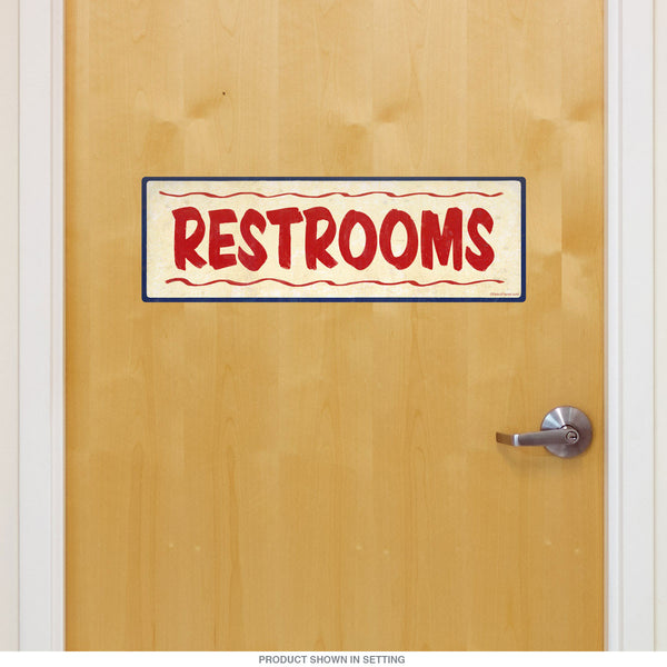 Restroom Hand Painted Style Wall Decal