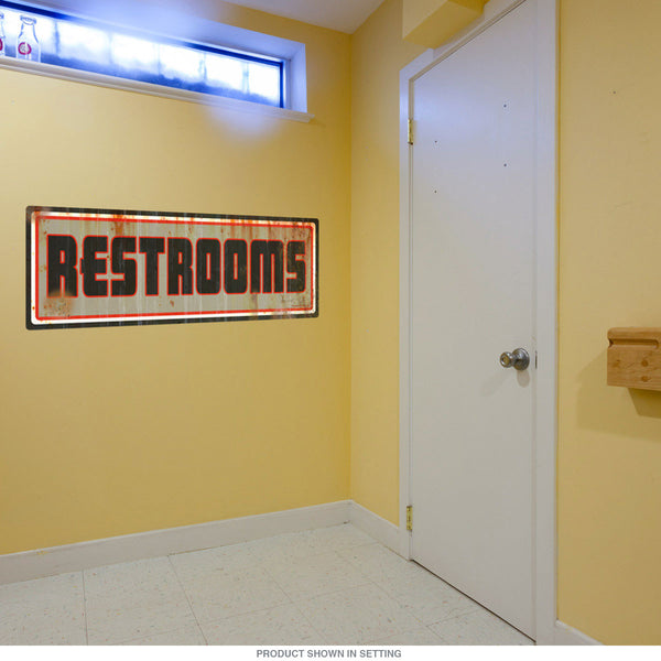 Restrooms Gas Station Style Wall Decal