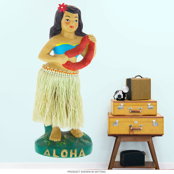 Hula Doll With Flower Lei Tiki Wall Decal