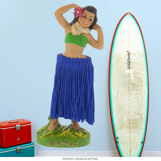Dancing Hula Doll Blue Skirt Tiki Wall Decal