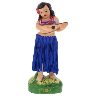 Hula Doll With Ukulele Blue Tiki Wall Decal
